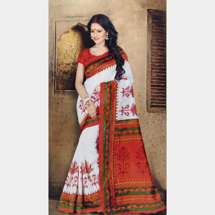 Kaajal’s Dhupian printed silk Sharee